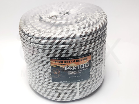 Трос ФАЛ надпотужний Onyx&Hunter 14x100 14мм 100м Зусилля на розрив: 2500кг, мотузка, канат, шнур