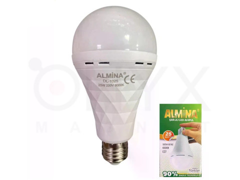 Світлодіодна лампа з акумулятором ALMINA DL-1025, 25W  