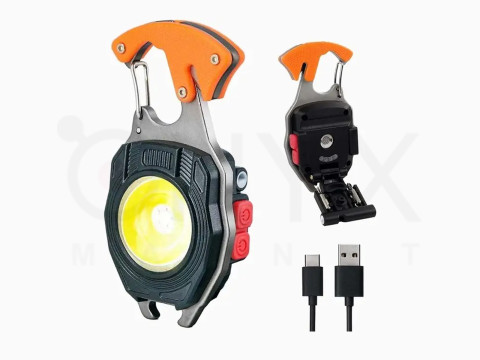 Багатофункціональний міні-ліхтар W5147 LED-брелок із запальничкою, стропорізом, викруткою та свистком