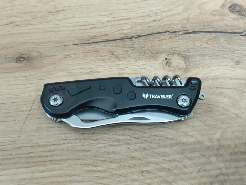 Туристичний ніж-мультитул Traveler MS-001 Black  з чохлом
