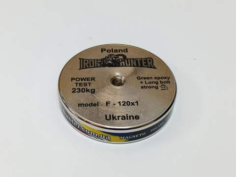 Пошуковий односторонній магніт F120x1 (зусилля 230кг)  IRON HUNTER