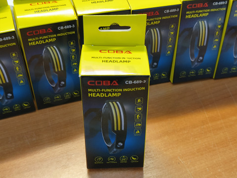 Ліхтар налобний акумуляторний CB-689-3 LM 3COB з датчиком руху, Type-C, чорний
