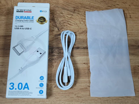 Кабель USB Borofone BX121 Type-C 3A Білий